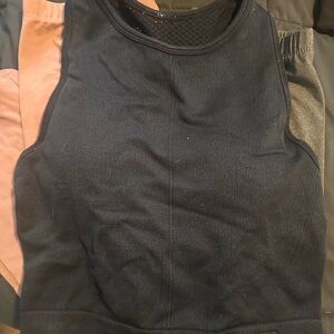 Black Cropped Workout Top